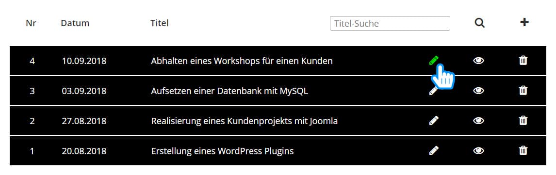 Vorhandenes Online-Berichtsheft bearbeiten