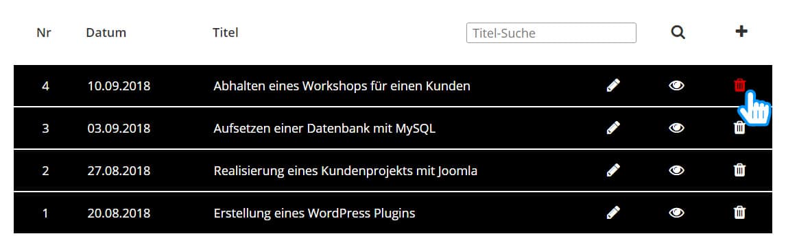 Berichtsheft löschen